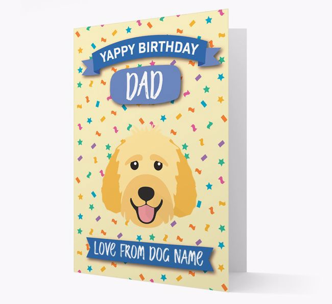 Personalised Card 'Yappy Birthday Dad' with {breedCommonName} Icon